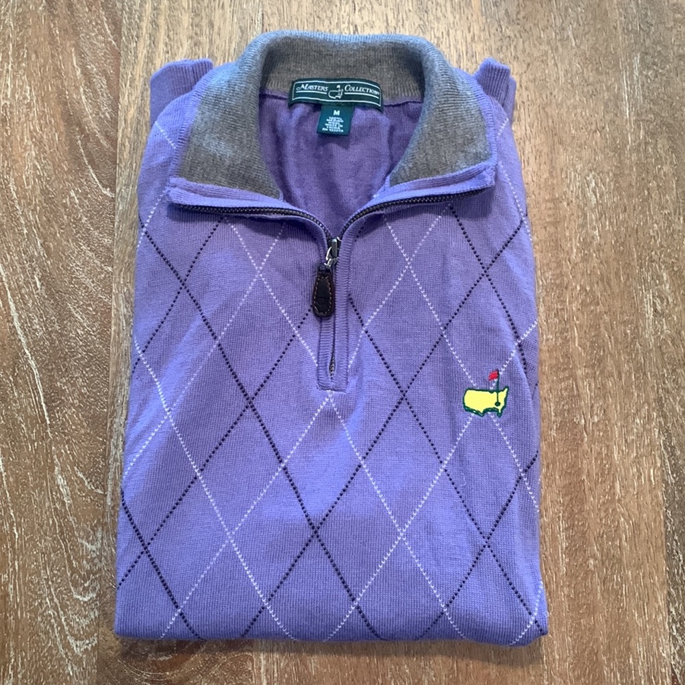 Medium Masters Collection Merino Wool Sweater Vest in Purple/Black/Gray